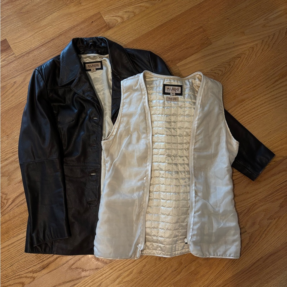 Wilson’s Leather vintage brown leather jacket with removable insulated layer